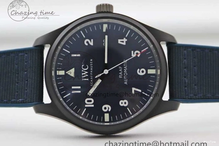 MIROTIME 1230 BestValue Mark XVIII IW328101 Black Ceramic M+F 1:1 Best Edition Blue Dial on Blue Nylon Strap A 7058